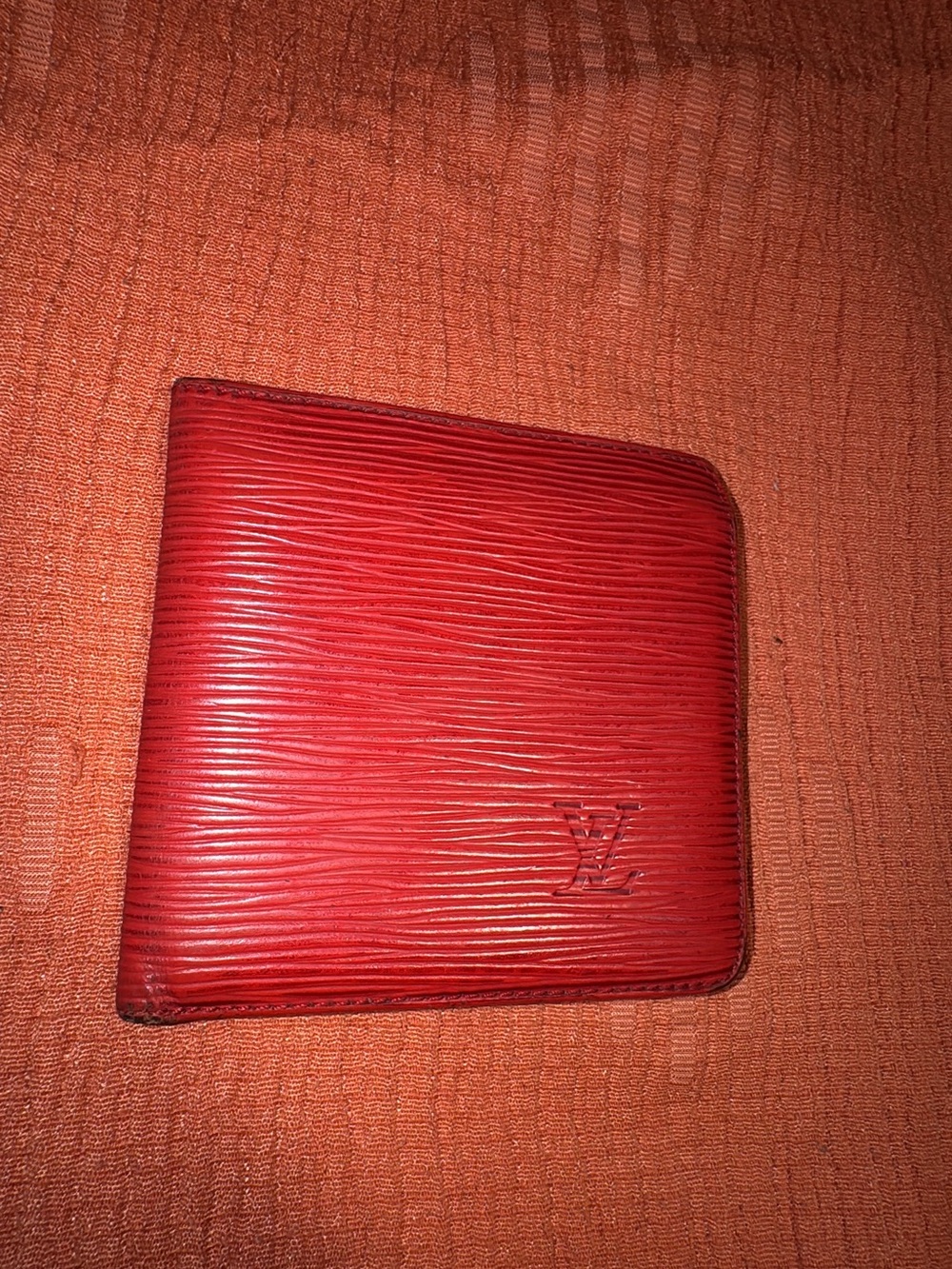 Louis Vuitton Red Epi Leather Bi-Fold Wallet